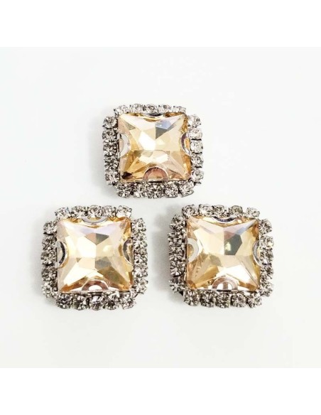 Square Stone setting  1,8X1,8 cm Topaz-Silver