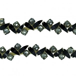 Catena Strass Gioiello  Crystal-Pietra3/K938-Silver - 1MT 2