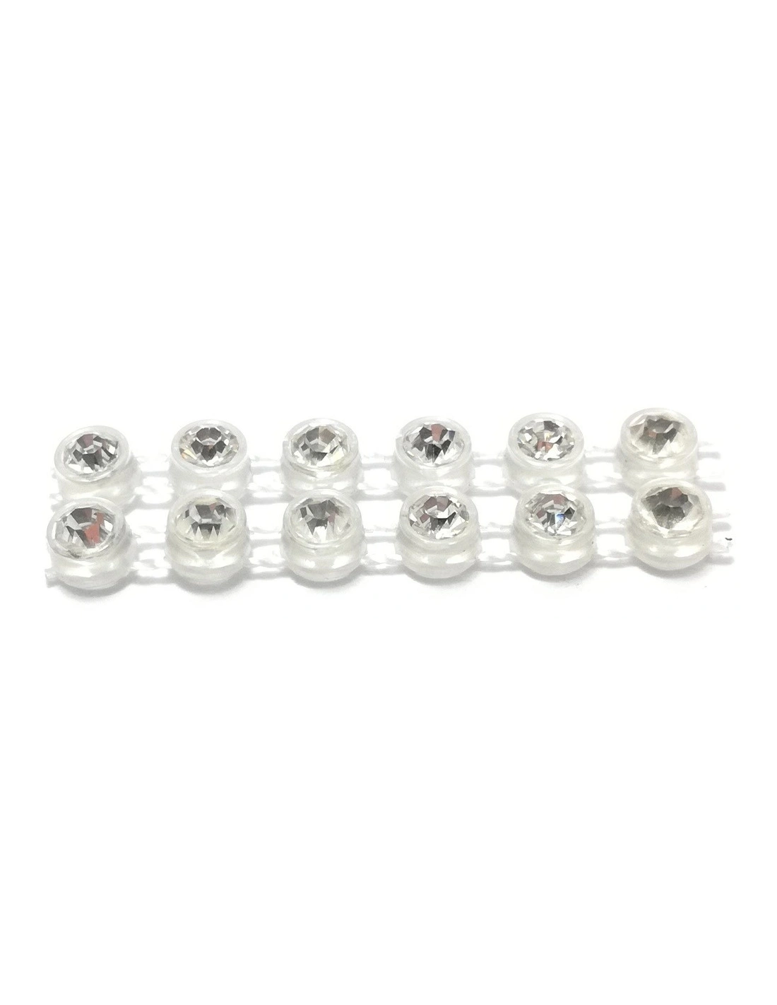 Strass Banding Plastic 2 row ss12 (mm3,20) Trasparent -Crystal - 1MT - Rhinestone borders on a plastic base