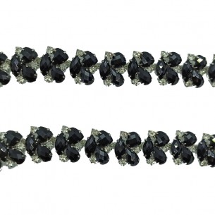 Catena Strass Gioiello cm 2,3 Crystal-Pietra2-Silver - 1MT 2