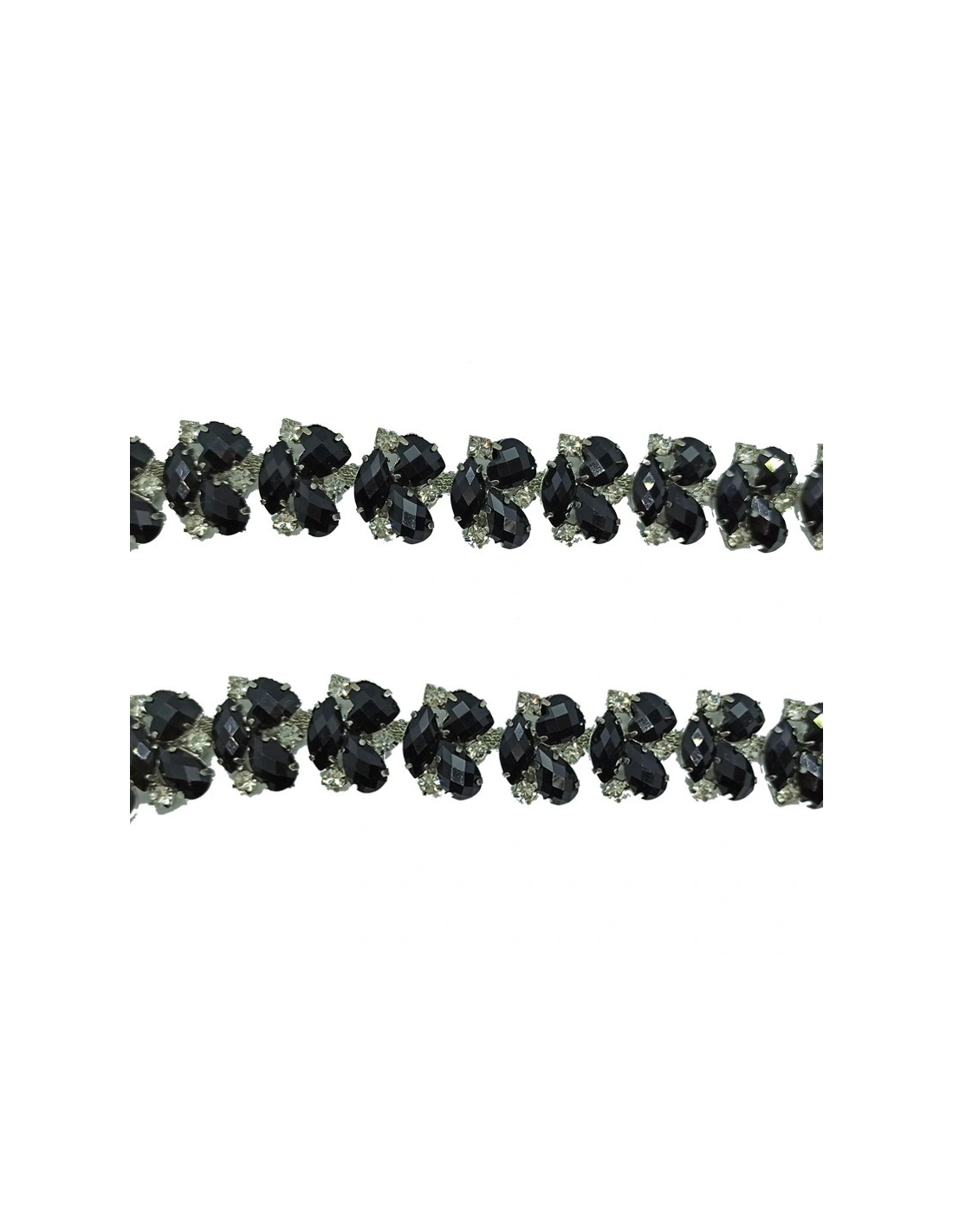 Catena Strass Gioiello cm 2,3 Crystal-Pietra2-Silver - 1MT