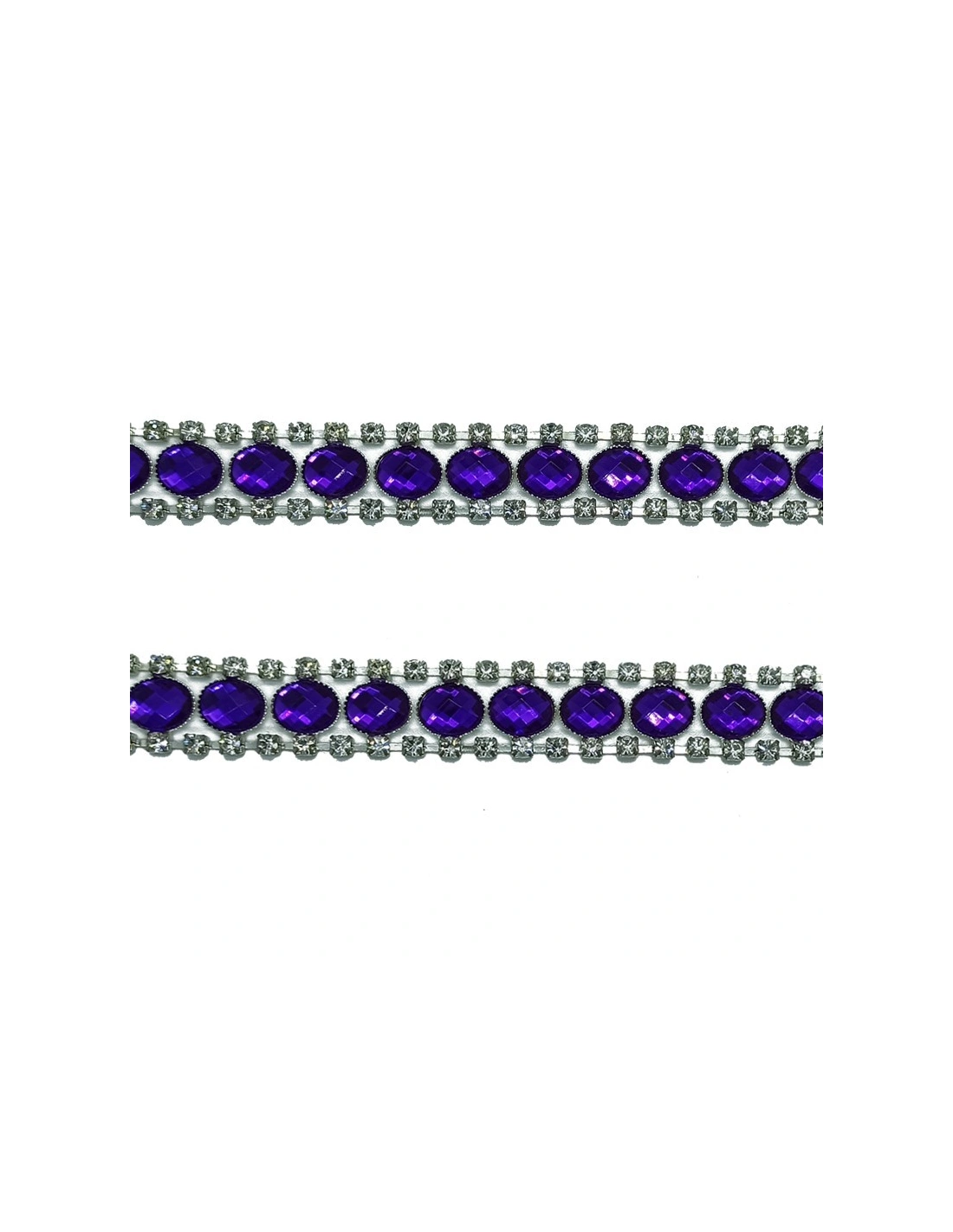 Catena Strass Gioiello cm 1,6 Pietra Purple-Strass Crystal-Silver