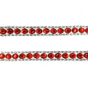 Catena Strass Gioiello cm1,6 Pietra Light Siam-Strass Crystal-Silver - 1MT 2
