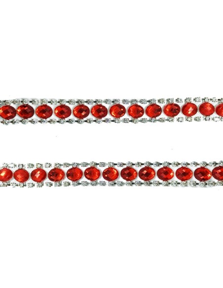 Catena Strass Gioiello cm1,6 Pietra Light Siam-Strass Crystal-Silver