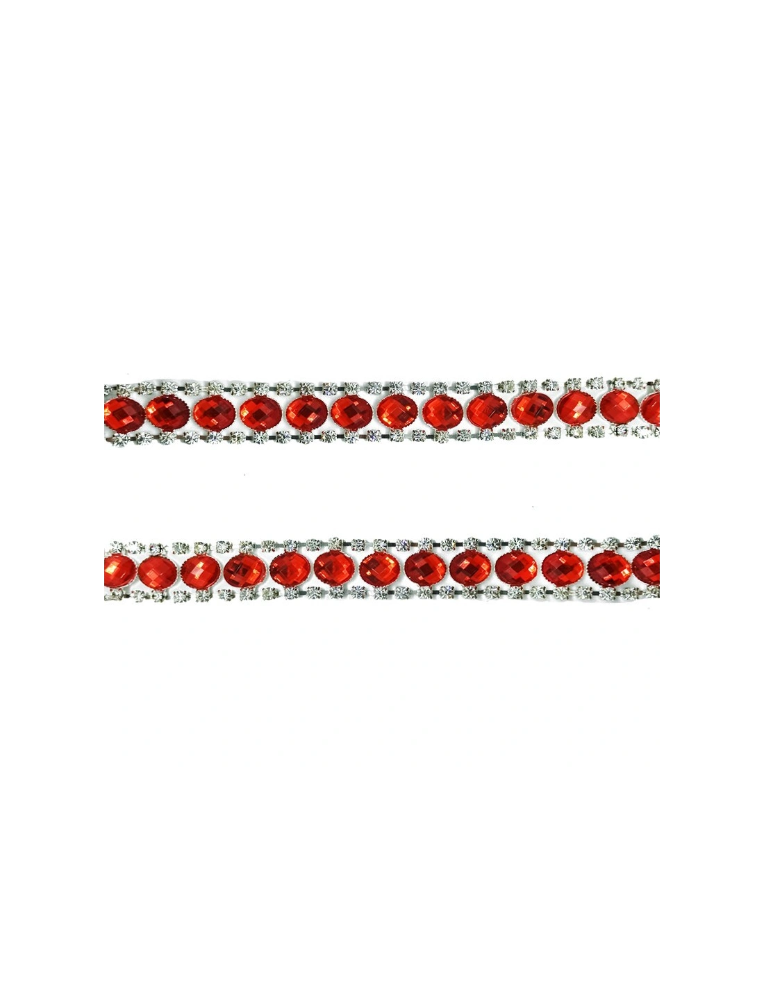 Catena Strass Gioiello cm1,6 Pietra Light Siam-Strass Crystal-Silver