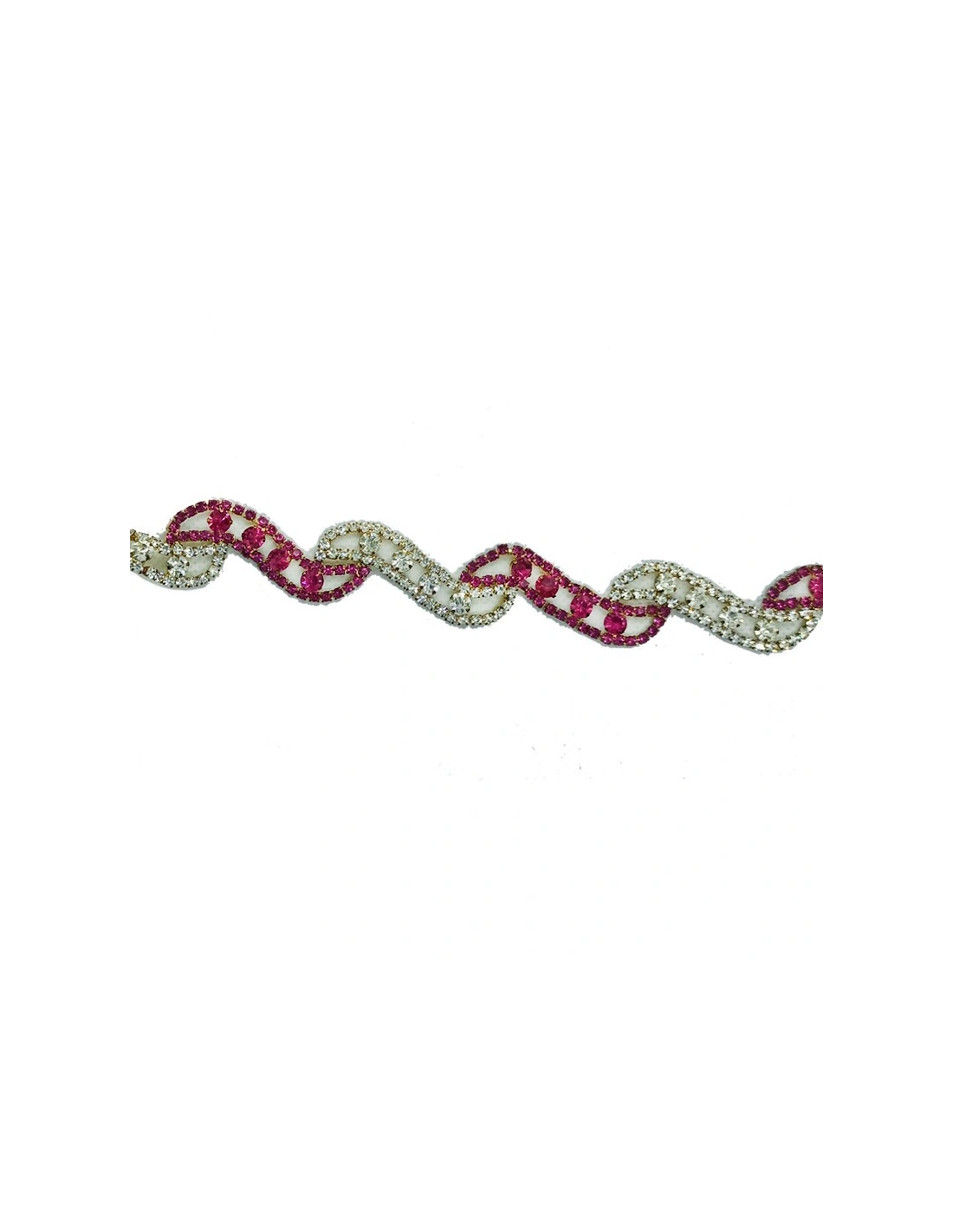 Catena Strass Gioiello cm 2,0 Strass Crystal-fuchsia-Gold - 1MT