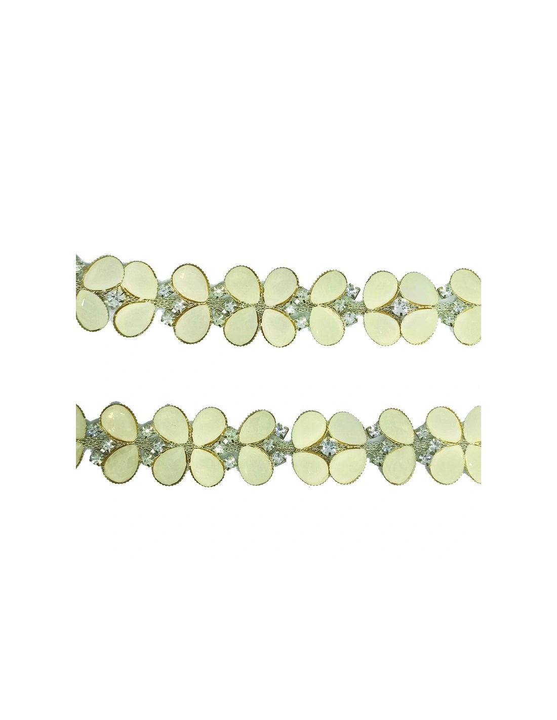 Jewel Rhinestones Chain cm 2,5  Crystal- Stone White-Silver - 20 CM - Rhinestone chains