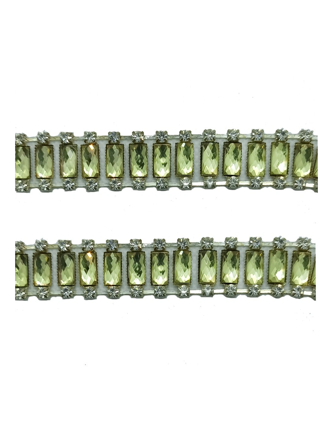 Catena Strass Gioiello cm 1,8  Pietra Jonquil-Strass Crystal-Silver