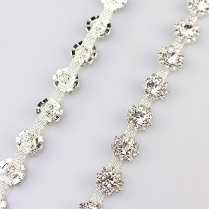 Catena Strass Gioiello cm 1,0  Crystal-Silver - 1MT 2