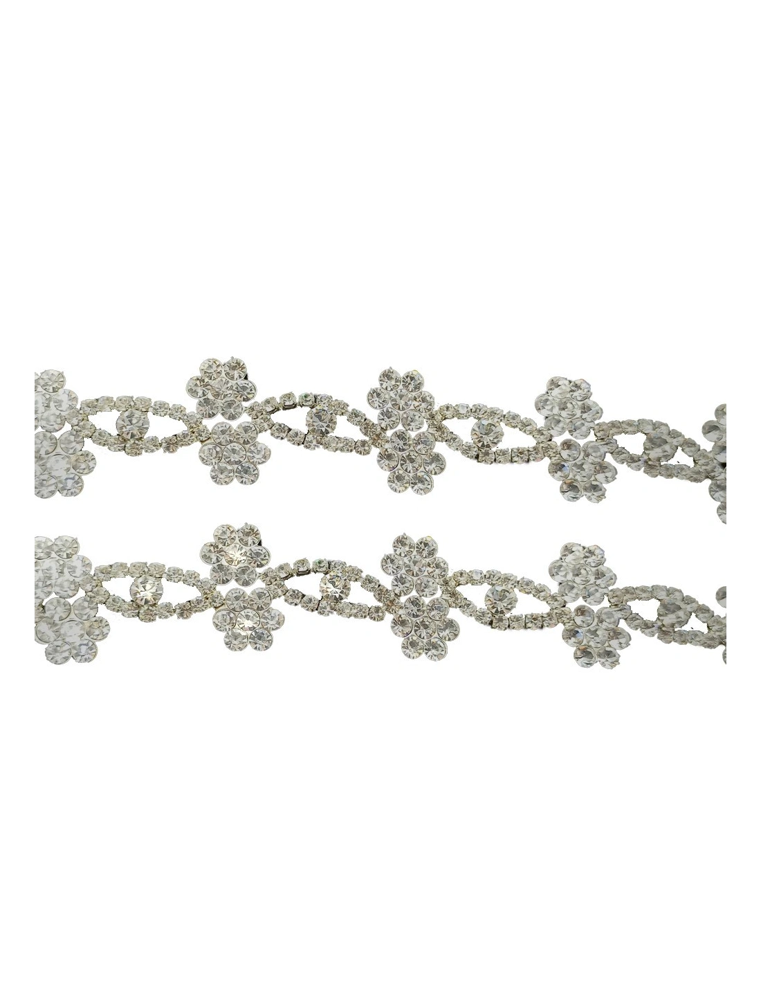 Catena Strass Gioiello cm 2,5 Crystal-Strass-Silver - 1MT