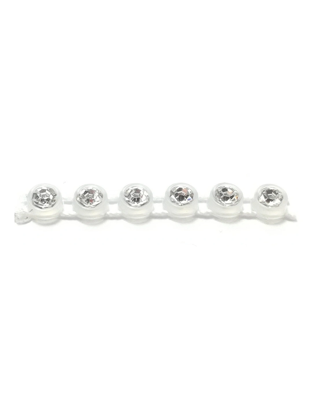 Strass Banding Plastic one row Elastic ss 13 (mm 3,30) Trasparent-Crystal - 1 MT - Rhinestone borders on a plastic base