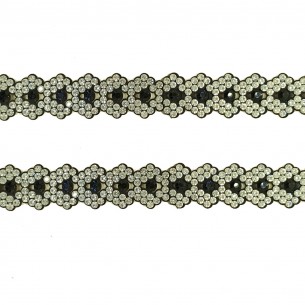 Bordura Strass Gioiello Termoadesiva a forma di Rombi cm. 2,1 Crystal/Montana - 1MT 2