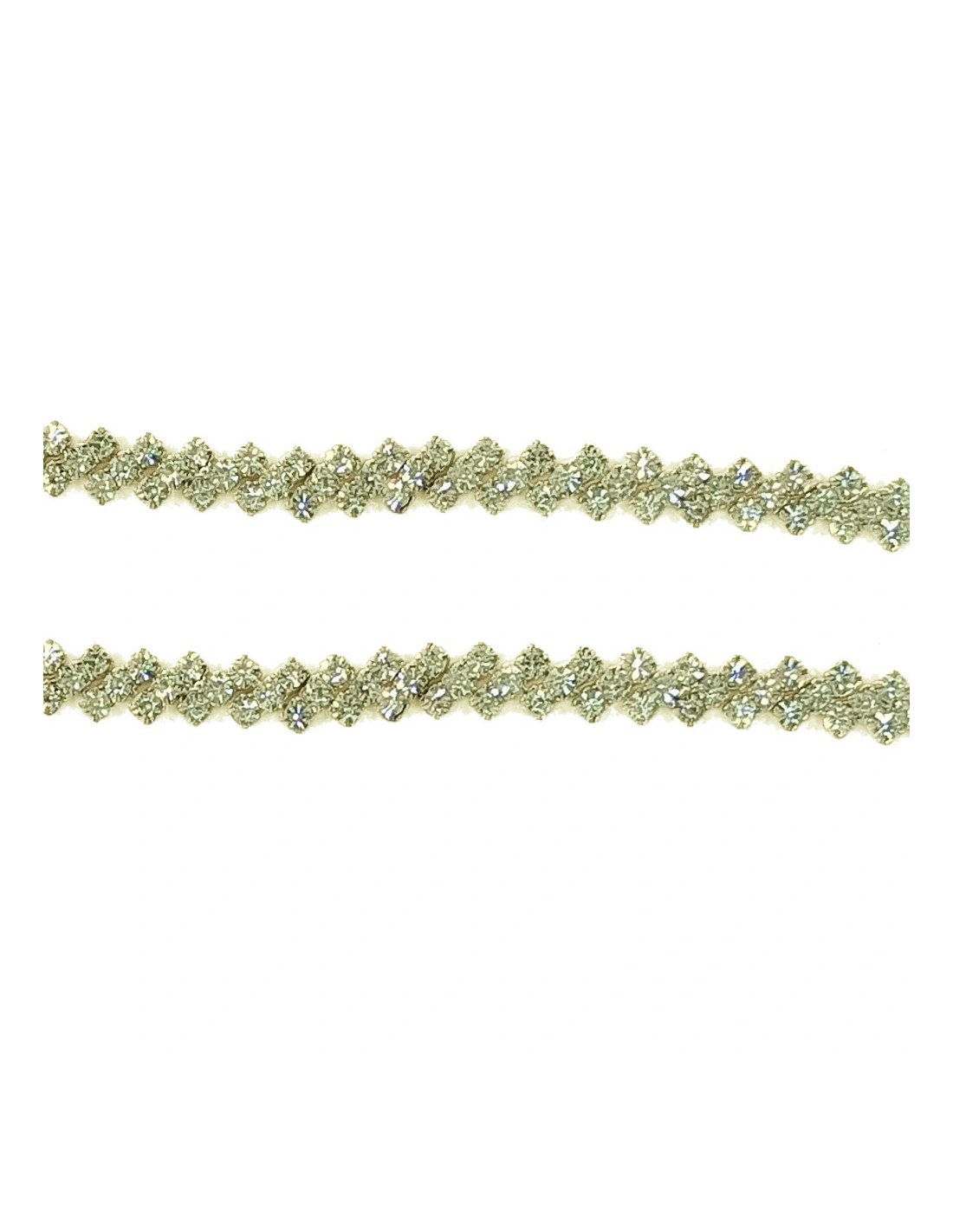 Jewel Rhinestones Chain cm 0,5  Crystal-Silver - 20 CM - Rhinestone chains