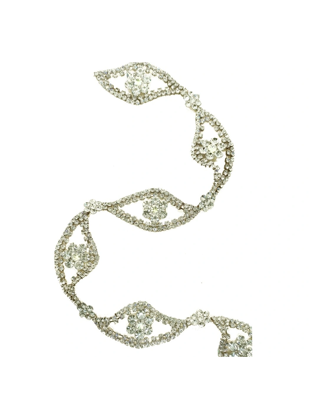 Jewel Rhinestones Chain cm 3,0 Crystal-Silver - 20 CM - Rhinestone chains