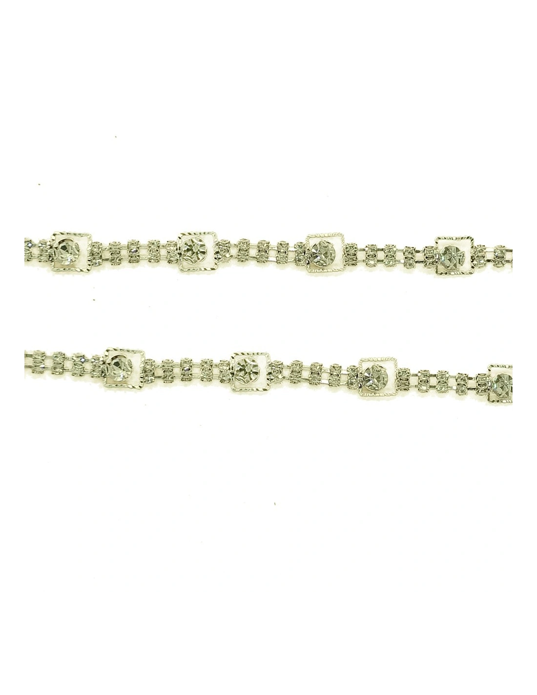 Jewel Rhinestones Chain 0,9 Crystal-Silver - 20 CM - Rhinestone chains