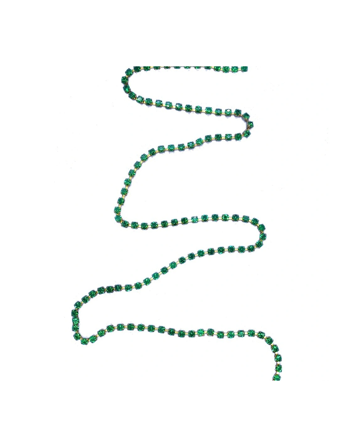 Rhinestones  chain ss 12 Emerald-Bronze - 20 CM - Rhinestone chains