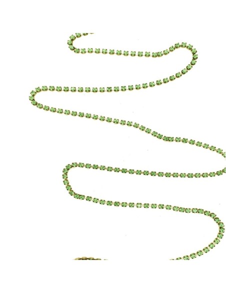 Catena Strass ss 12 Peridot-Bronzo - 1MT