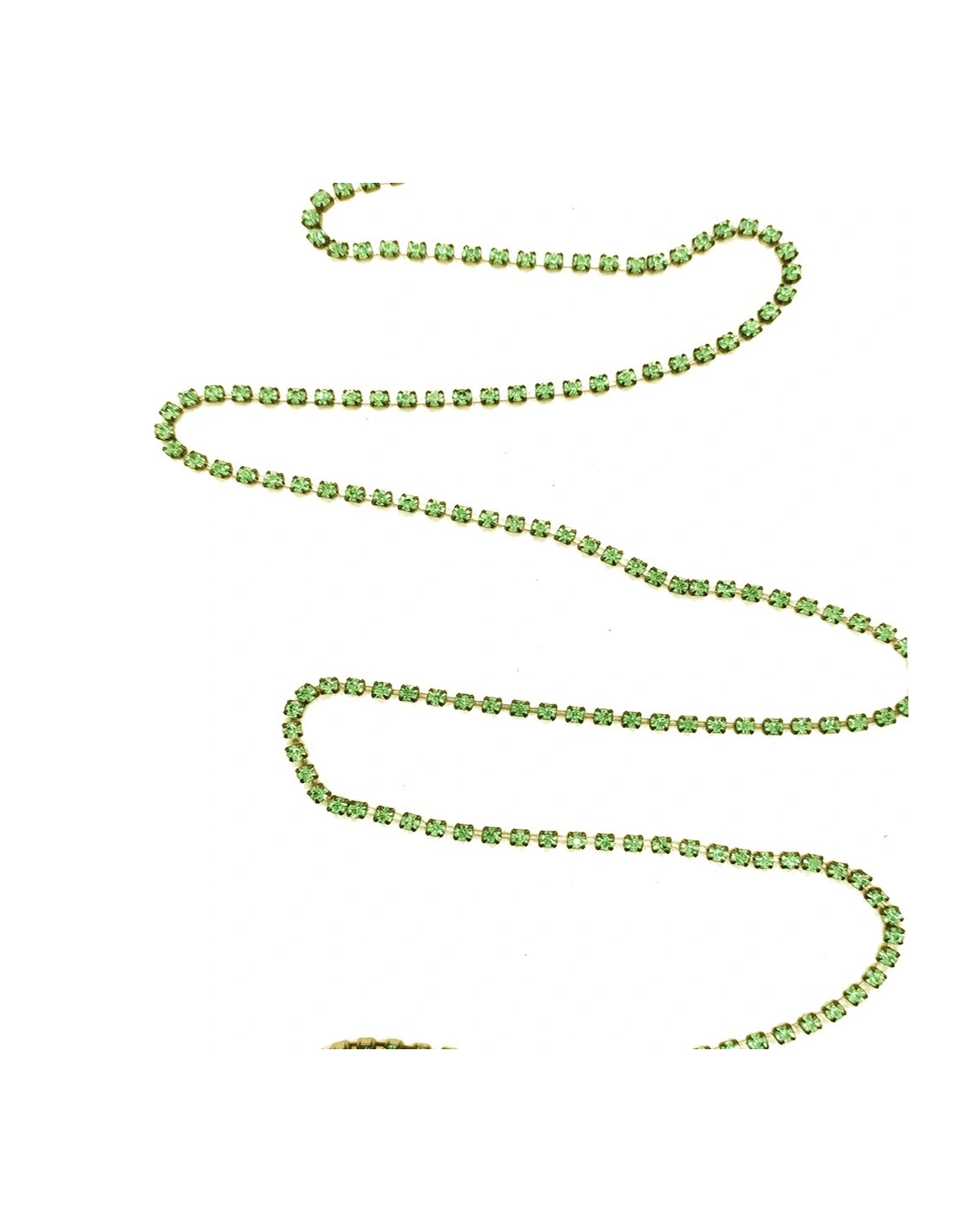 Rhinestones chain  ss 12 Peridot-Bronze - 20 CM - Rhinestone chains