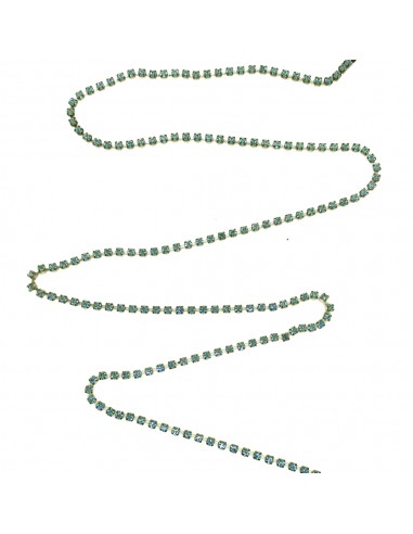 Catena Strass ss 12 Aqua-Bronzo - 1MT