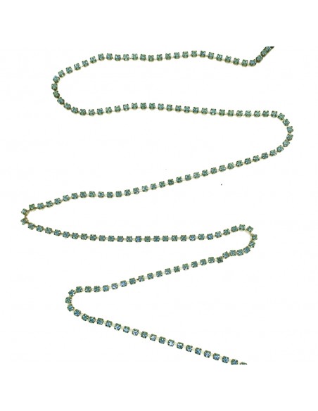 Catena Strass ss 12 Aqua-Bronzo - 1MT
