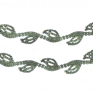 Catena Strass Gioiello cm 2,0 Crystal-Silver - 1MT 2