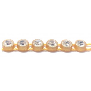Bordura Strass 1 Filo ss 13 (mm 3,30) Gold-Crystal - 1MT 2