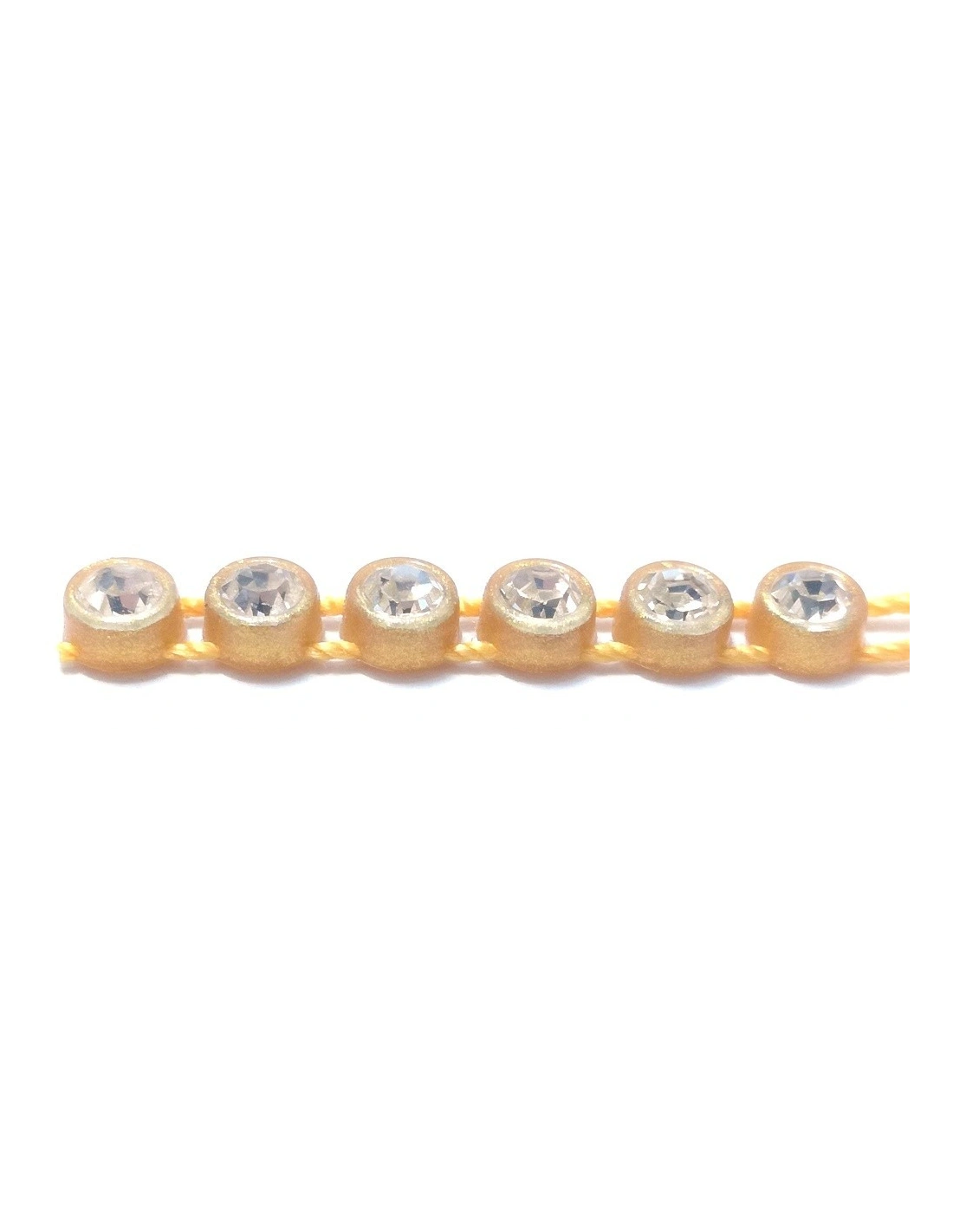 Bordura Strass su Filo ss 13 (mm 3,30) Gold-Crystal - 1MT