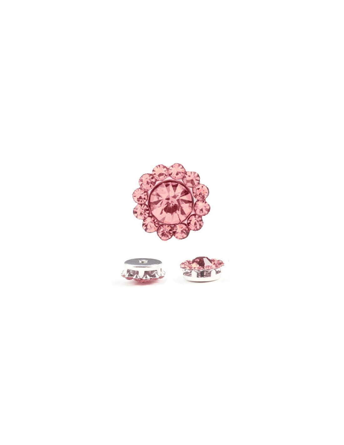 Round Strass 12 mm Light Rose-Silver - 1PC - Stones to be sewn with setting