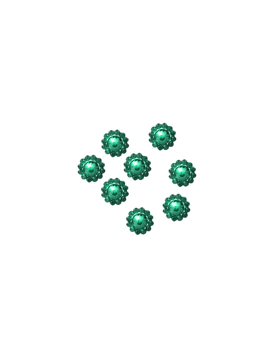 Round Strass 12 mm Emerald-Silver - 1PC - Stones to be sewn with setting