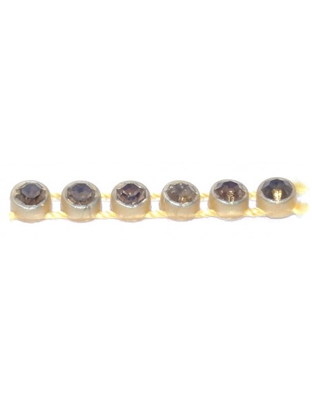 Bordura strass 1 Filo ss 8,5 (mm 2,50) Black-Crystal - 1MT - Bordure strass  su base plastica