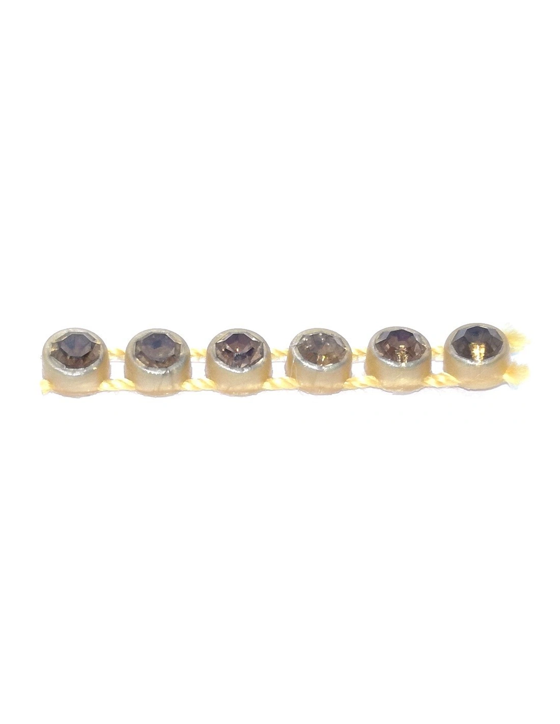 Strass Banding Plastic one row ss 13 (mm3,30) Gold-Smoke Topaz - 1MT - Rhinestone borders on a plastic base