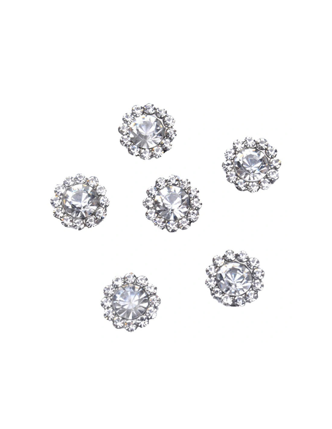Round Strass 12 mm Crystal-Silver - 1PC - Stones to be sewn with setting