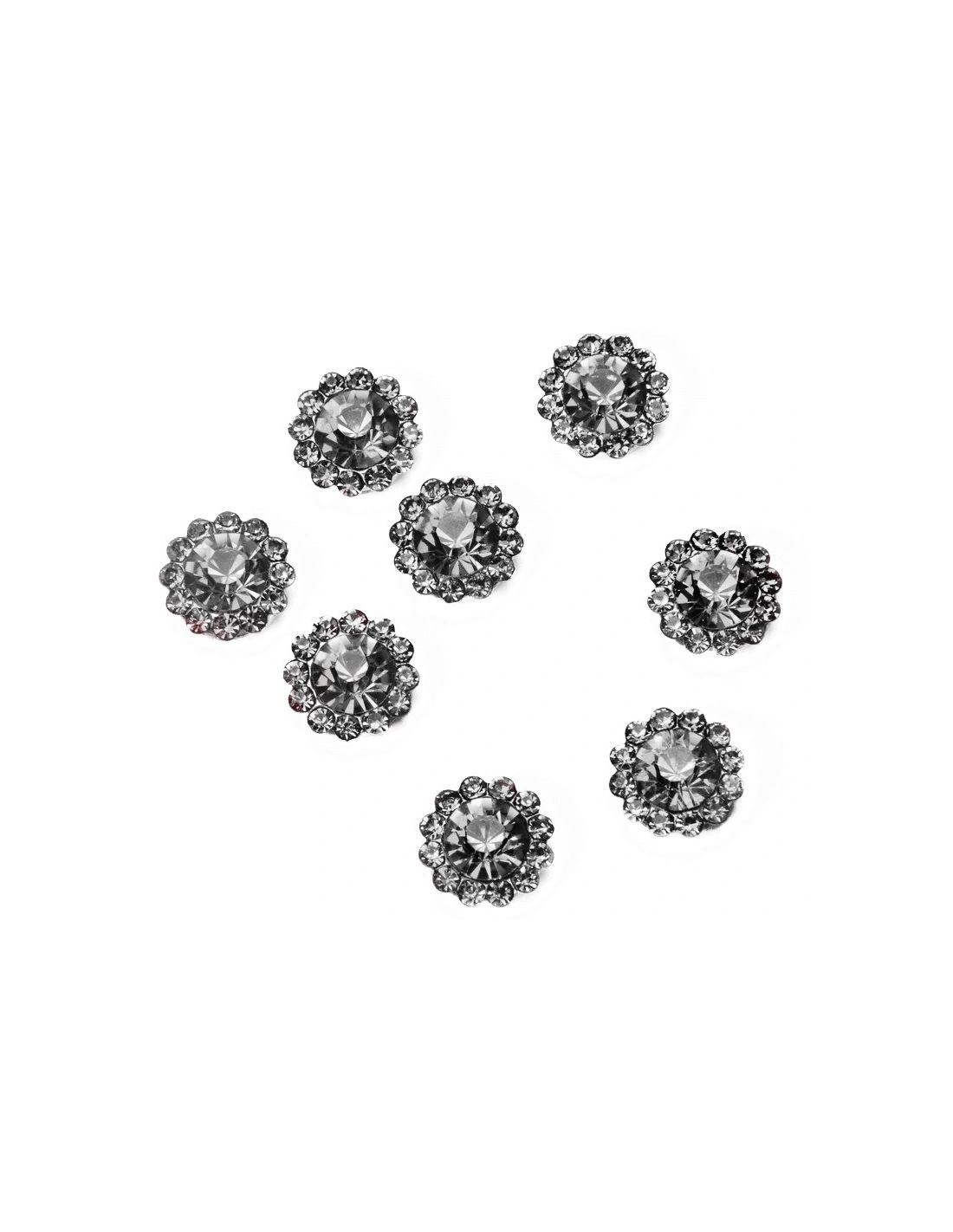 Strass Rotondo mm 12 Black Diamond-Silver - 1PZ