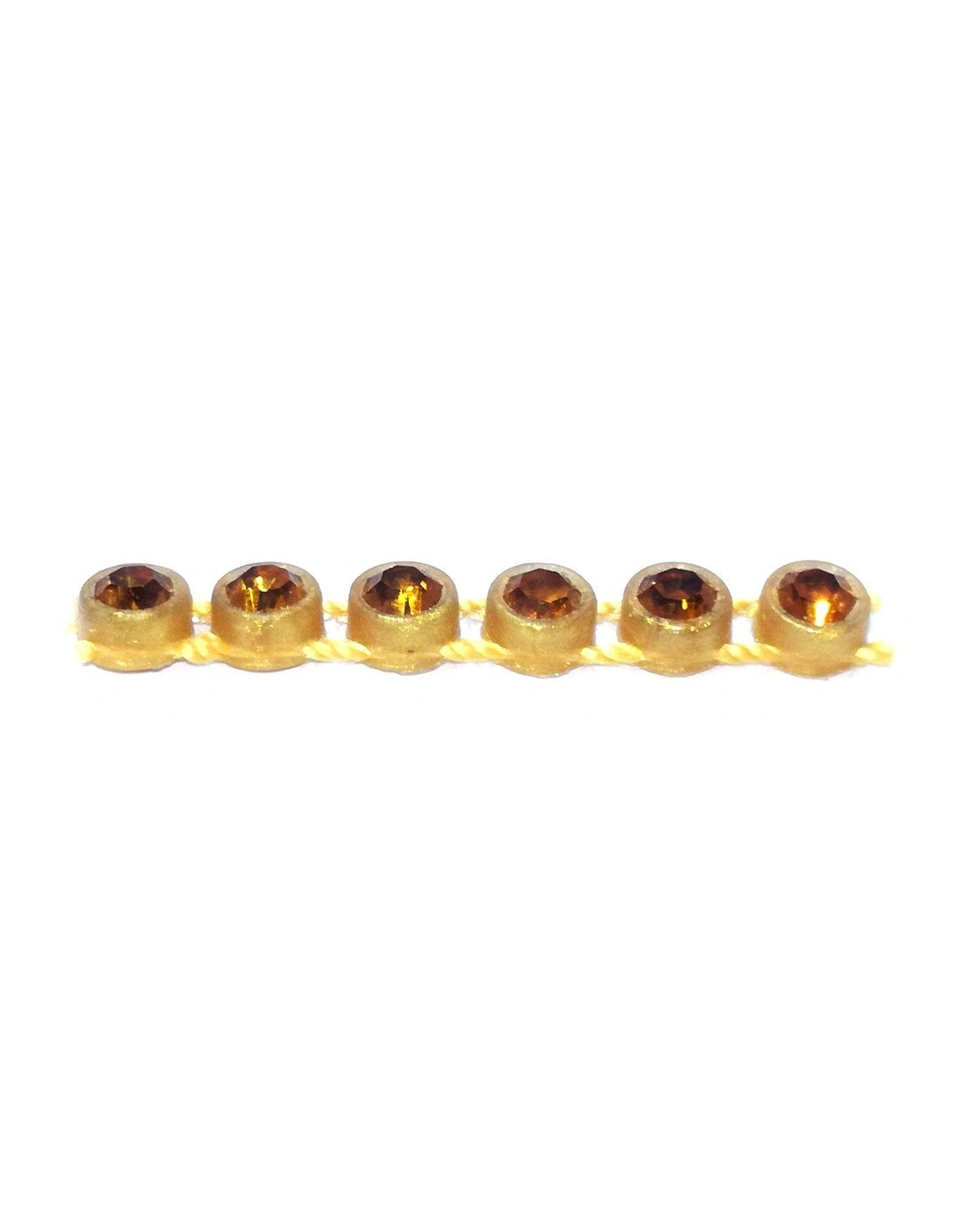 Strass Banding Plastic one row ss 13 (mm3,30)  Gold-Topaz - 1MT - Rhinestone borders on a plastic base