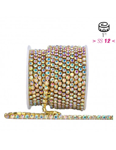 Catena Strass ss 12  Crystal AB-Gold - 1MT