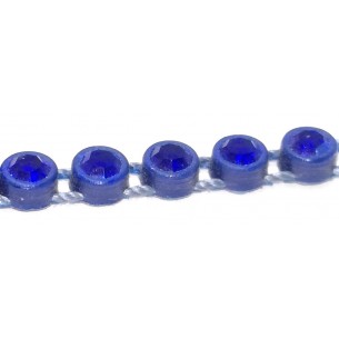 Strass Banding Plastic one row ss 13 (mm3,30) Navi Blu - Sapphire - 1MT 2