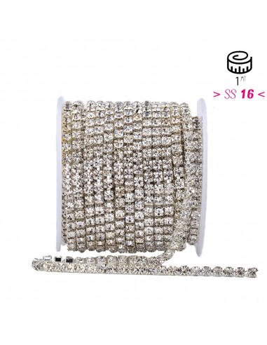 Catena Strass ss 16  Crystal-Silver - 1MT