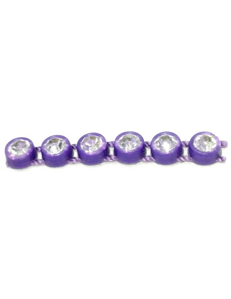 Strass Banding Plastic one row ss 13 (mm3,30) Purple - Crystal - 1MT - Rhinestone borders on a plastic base