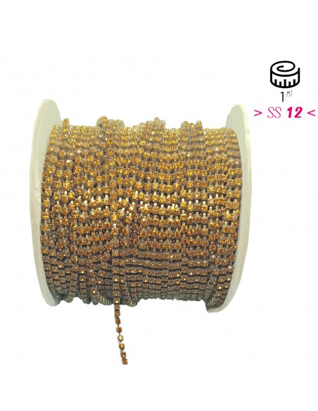Catena Strass ss 12 Topaz-Bronzo - 1MT Catena Strass ss 12 Topaz-Bronzo - 1MT