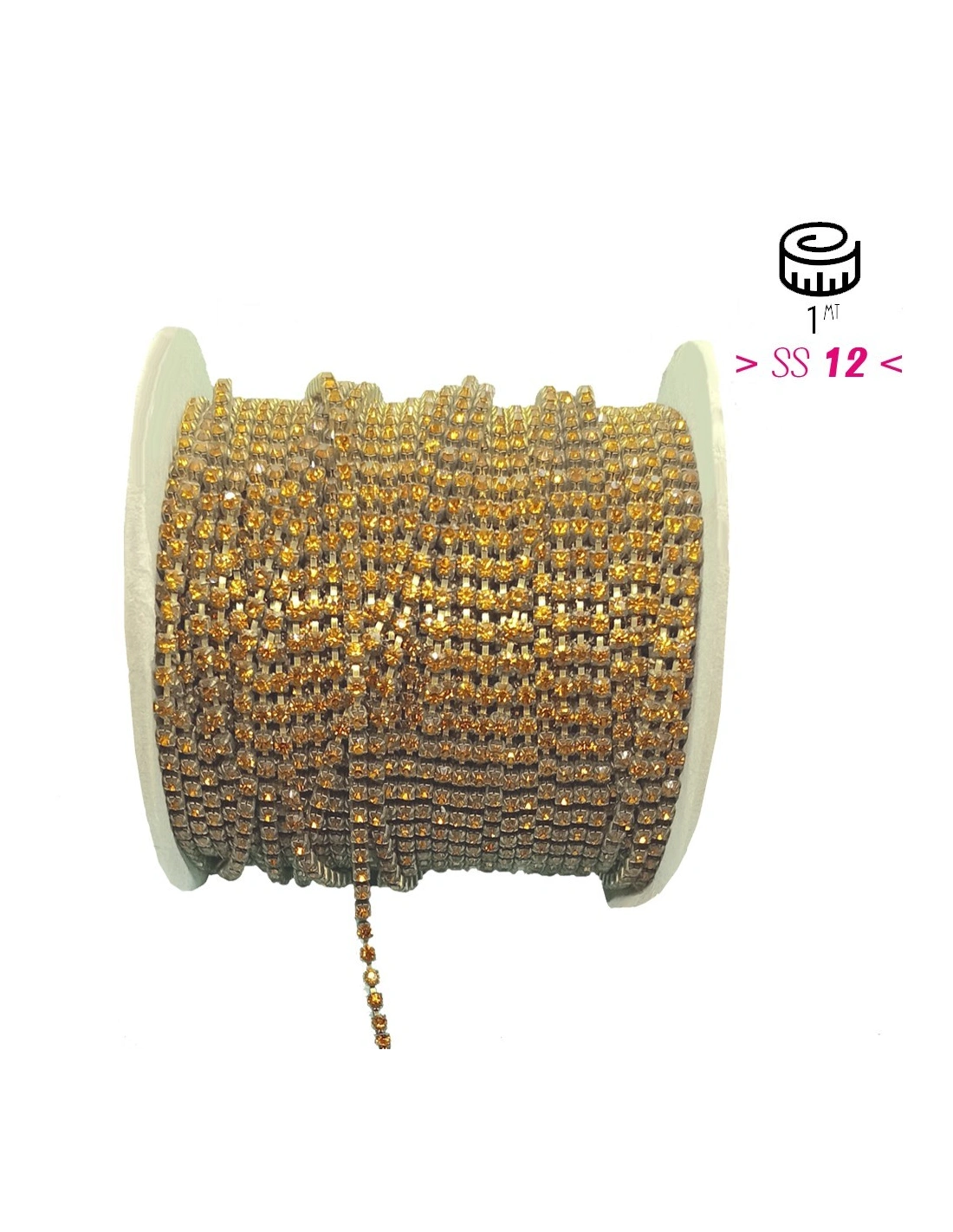 Catena Strass ss 12 Topaz-Bronzo - 1MT