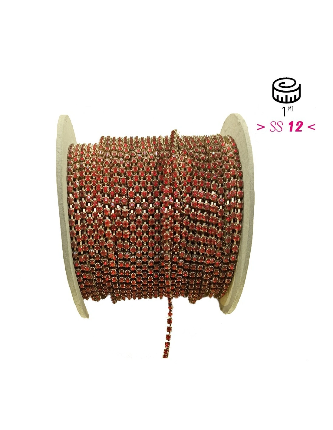 Catena Strass ss 12  Lt. Siam-Bronzo - 1MT