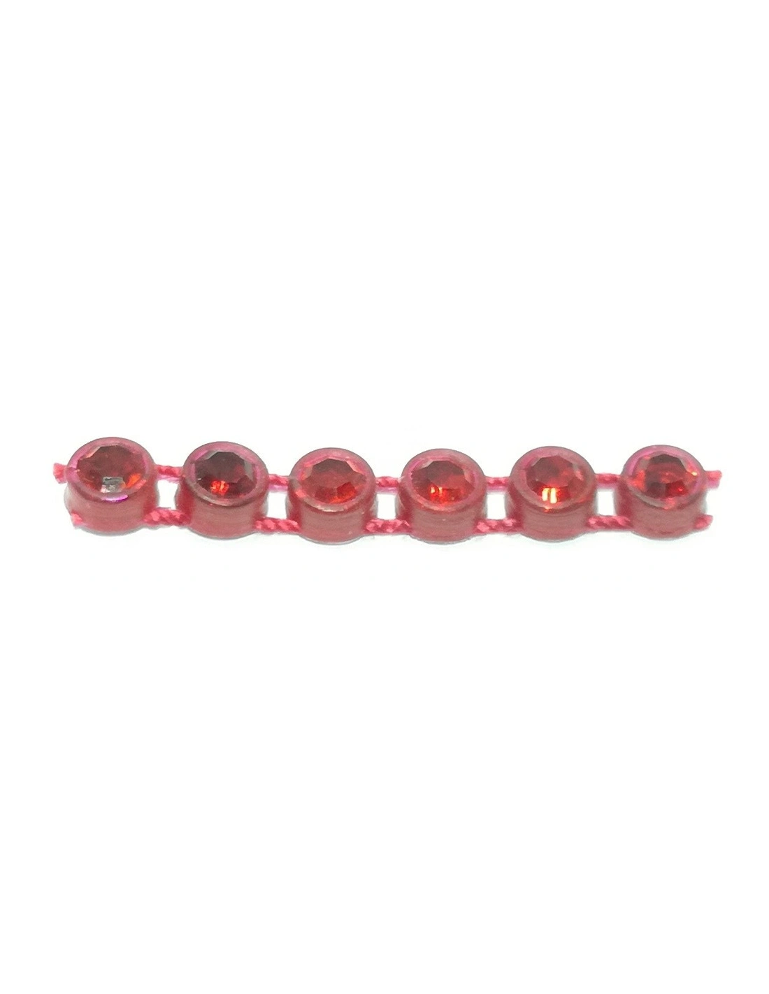 Strass Banding Plastic one row ss 13 (mm3,30) Red - Light Siam - 1MT - Rhinestone borders on a plastic base
