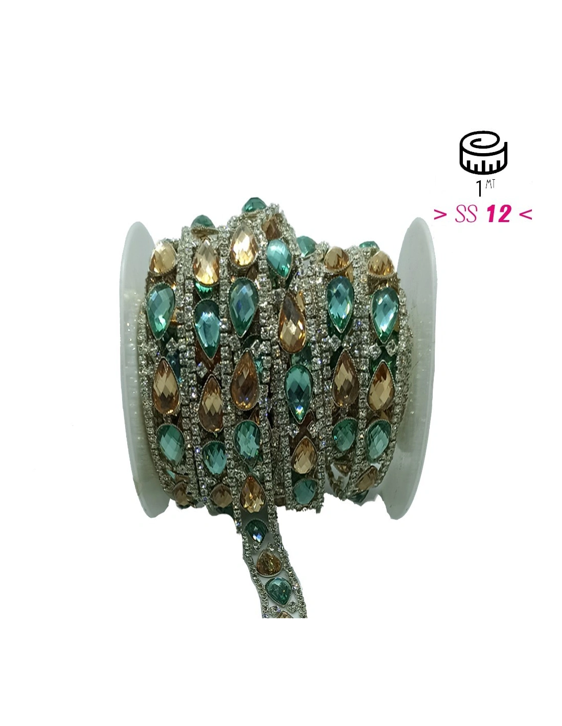 Chain Rhinestones Jewel Crystal-Stone 8/51-Silver - 20 CM - Rhinestone chains