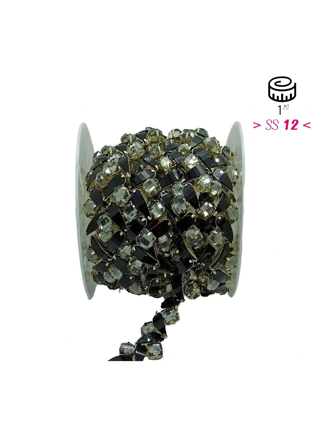 Catena Strass Gioiello  Crystal-Pietra3/K938-Silver - 1MT