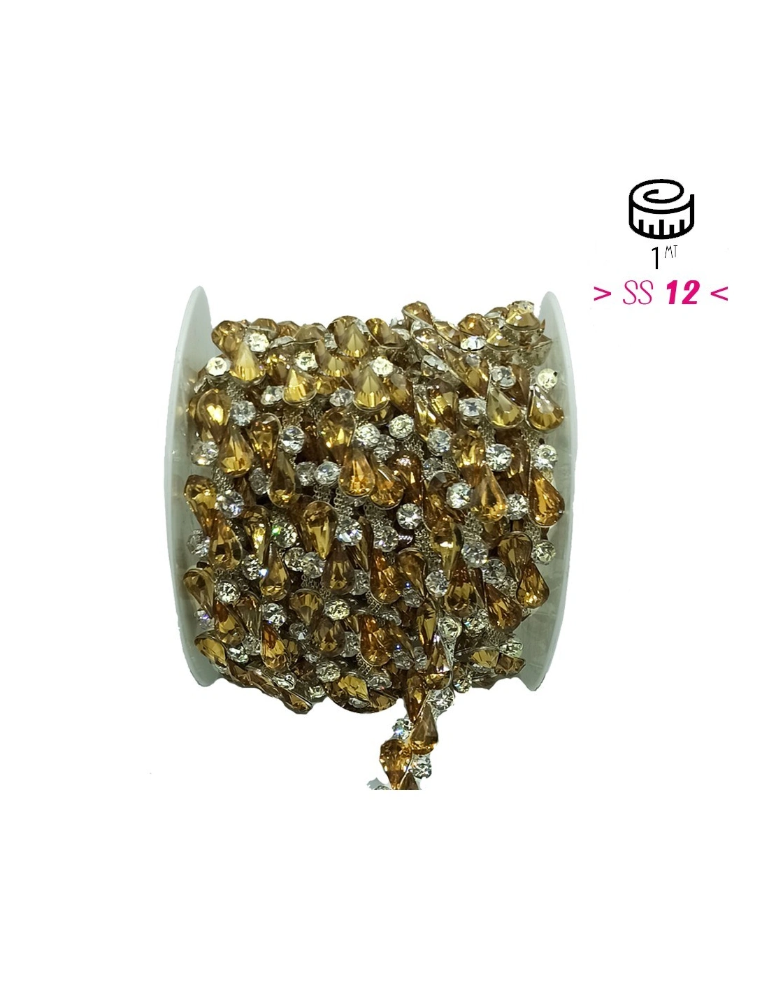 Catena Strass Gioiello Crystal-Pietra7-Silver - 1MT
