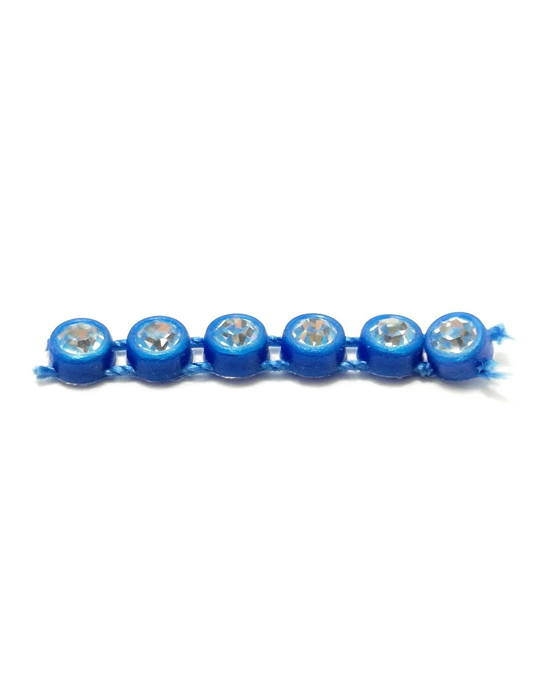 Strass Banding Plastic one row ss 13 (mm3,30) Royal Blu - Crystal - 1MT - Rhinestone borders on a plastic base