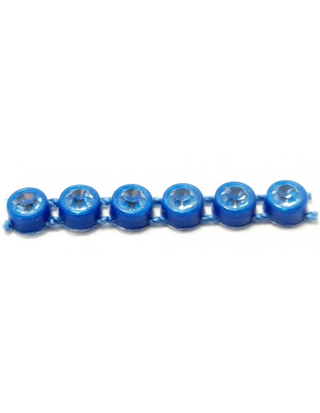 Bordura Strass su Filo ss 13 (mm 3,30) Royal Blu-Lt. Sapphire - 1MT