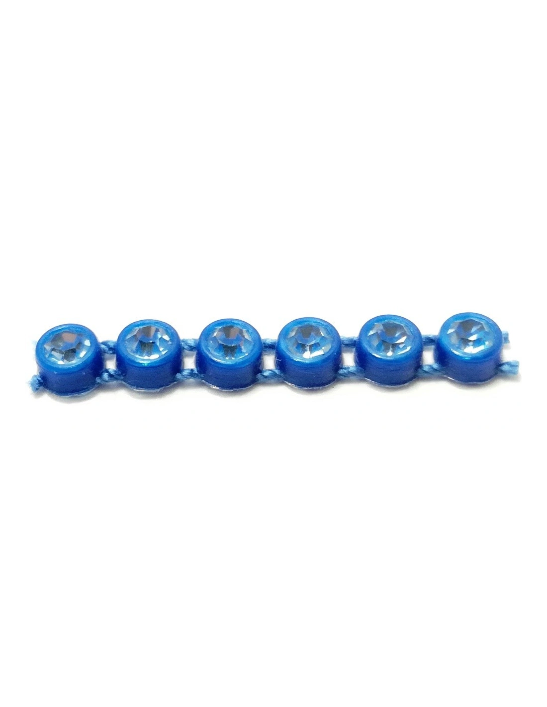 Strass Banding Plastic one row ss 13 (mm3,30) Royal Blu - Light Sapphire - 1MT - Rhinestone borders on a plastic base