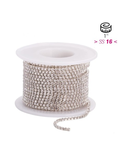 Catena Strass ss 16 PIENA Crystal-Silver - 1MT
