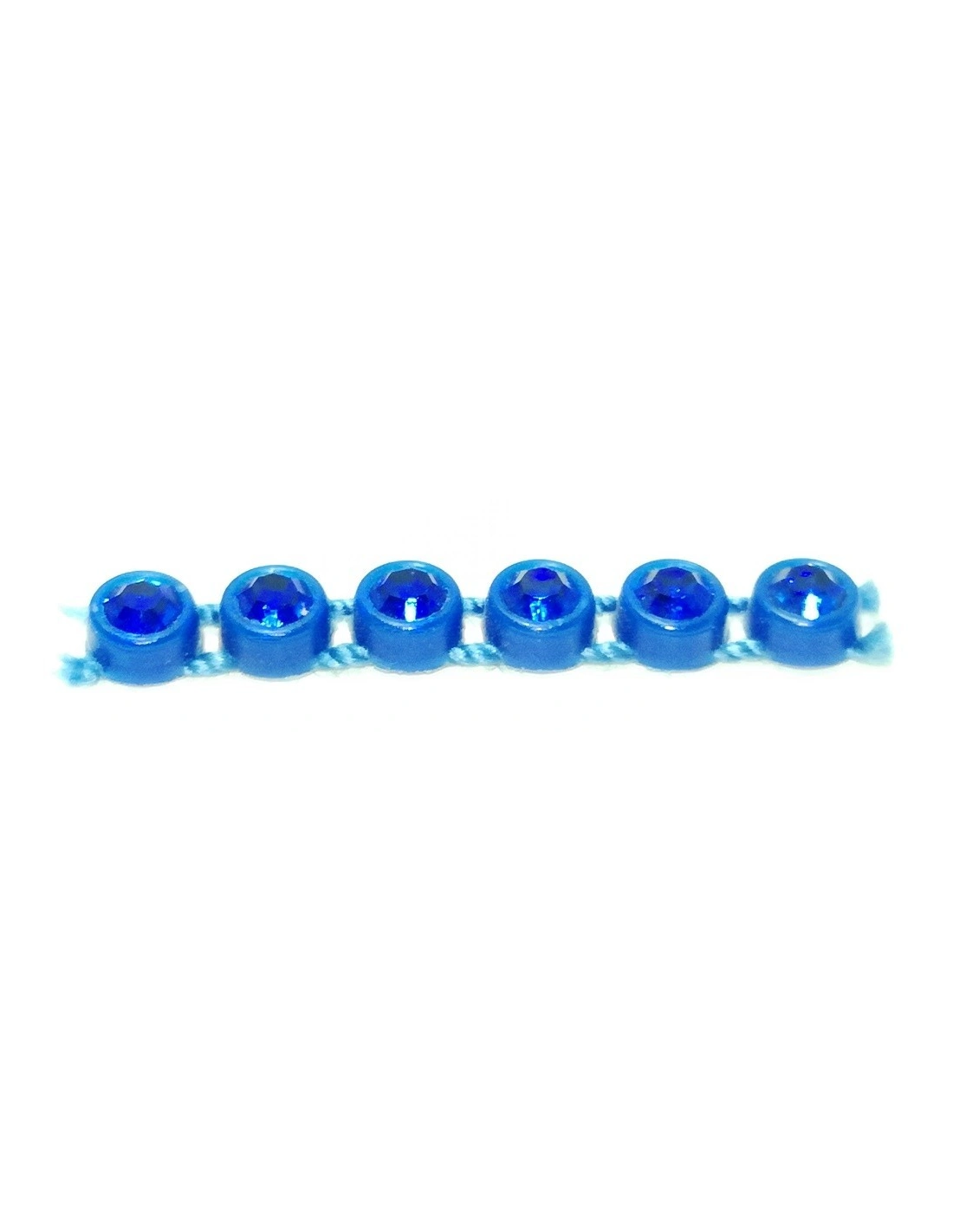 Strass Banding Plastic one row ss 13 (mm3,30) Royal Blu - Sapphire - 1MT - Rhinestone borders on a plastic base